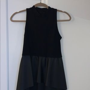 Material Girl Leather babydoll top